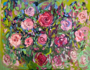 Peinture intitulée ""The smell of roses"" par Kseniya Kozhakhanova, Œuvre d'art originale, Huile