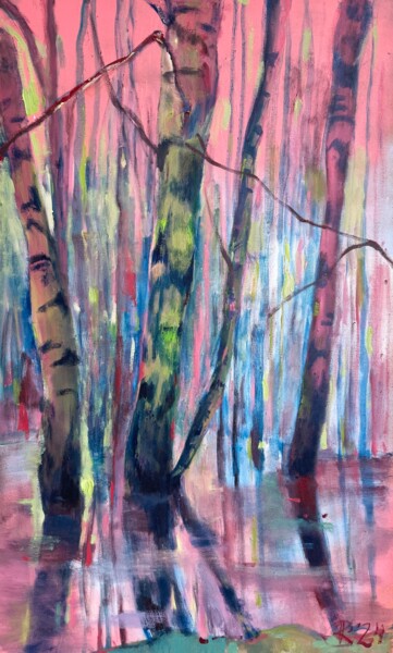 Pintura titulada "Neon Swamp" por Kseniya Kozhakhanova, Obra de arte original, Oleo
