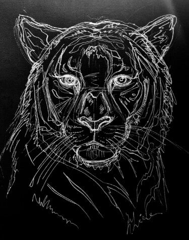 Desenho intitulada "year of tiger" por Kseniya Lia, Obras de arte originais, Marcador