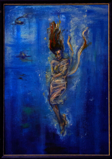Painting titled "death or salvations" by Kseniya Lia, Original Artwork, Oil Mounted on Other rigid panel