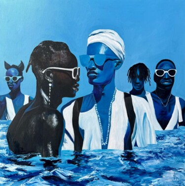 Pintura intitulada "Blue VR786" por Kseniya Rai, Obras de arte originais, Óleo