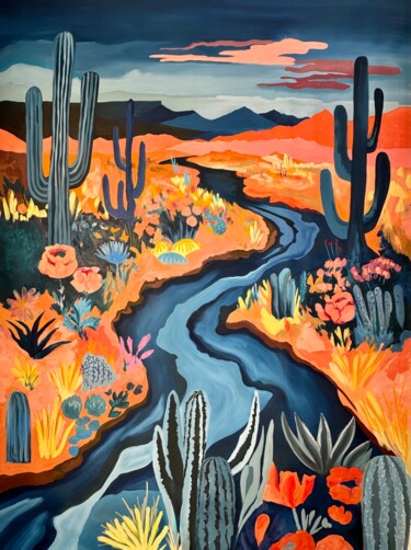 Pintura intitulada "XXL Landscape at 11…" por Kseniya Rai, Obras de arte originais, Óleo