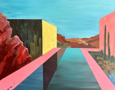 Картина под названием "Landscape at 8.45 AM" - Kseniya Rai, Подлинное произведение искусства, Масло