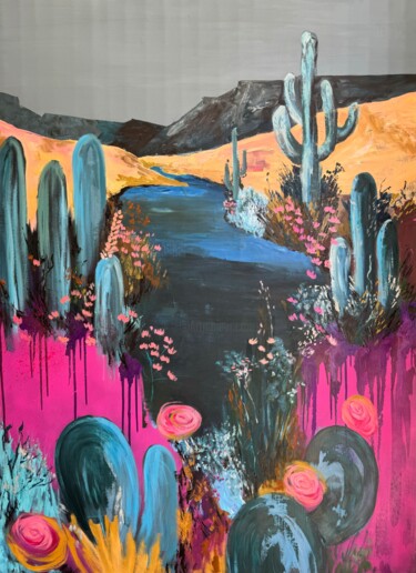 Pittura intitolato "XXL Landscape at 7.…" da Kseniya Rai, Opera d'arte originale, Olio