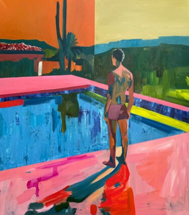 Malerei mit dem Titel "Landscape at 9.48 AM" von Kseniya Rai, Original-Kunstwerk, Öl
