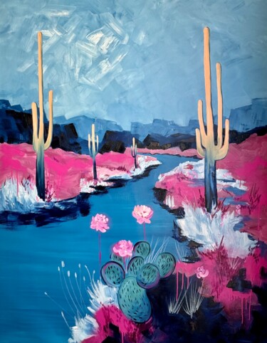 Painting titled "XXL Landscape at 7.…" by Kseniya Rai, Original Artwork, Oil