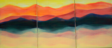 Malerei mit dem Titel "Glazing orange acry…" von Kseniya Redina, Original-Kunstwerk, Acryl
