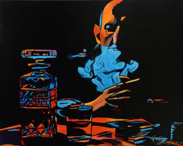 Malerei mit dem Titel "Gambler - popart pa…" von Kseniya Sergyeyeva, Original-Kunstwerk, Öl