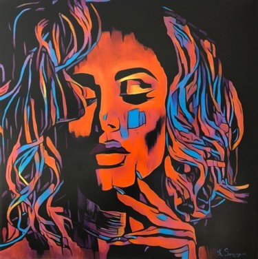 Power of Beauty - popart painting Картина под названием "Power of Beauty - p…" - Kseniya Sergyeyeva, Подлинное произведение искусства, Акрил Установлен на Под…