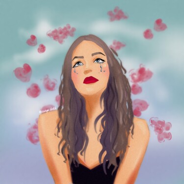 Digital Arts titled "Portrait of a girl…" by Kseniya Sketch, Original Artwork, Digital Painting