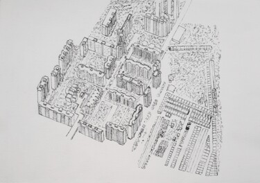 Dessin intitulée "Vnukovo 2. Moscow." par Kseniya Unique, Œuvre d'art originale, Marqueur