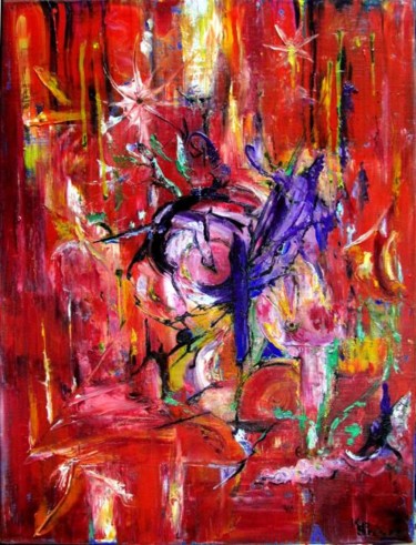 Peinture intitulée "rouge , la passion" par Kspersee, Œuvre d'art originale