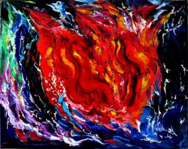 Peinture intitulée "flamme rouge" par Kspersee, Œuvre d'art originale