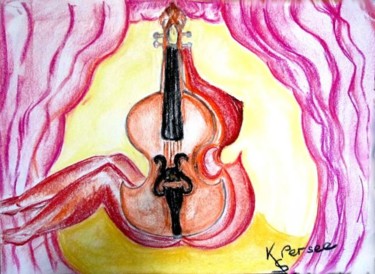 Painting titled "violon" by Kspersee, Original Artwork