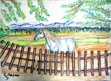 Painting titled "cheval1" by Kspersee, Original Artwork