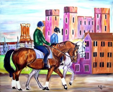 Peinture intitulée "promenade à cheval" par Kspersee, Œuvre d'art originale