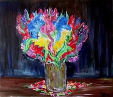 Painting titled "les fleurs dans le…" by Kspersee, Original Artwork