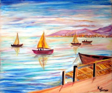Painting titled "bateaux à voile" by Kspersee, Original Artwork