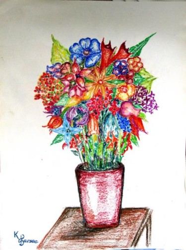 Peinture intitulée "les fleurs dans un…" par Kspersee, Œuvre d'art originale