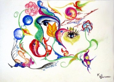 Painting titled "l'oeil" by Kspersee, Original Artwork