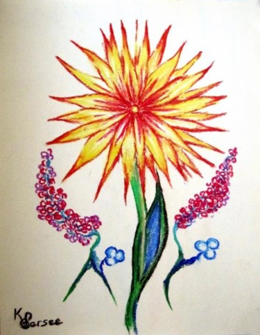 Painting titled "fleur" by Kspersee, Original Artwork