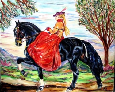 Peinture intitulée "Balade à cheval en…" par Kspersee, Œuvre d'art originale