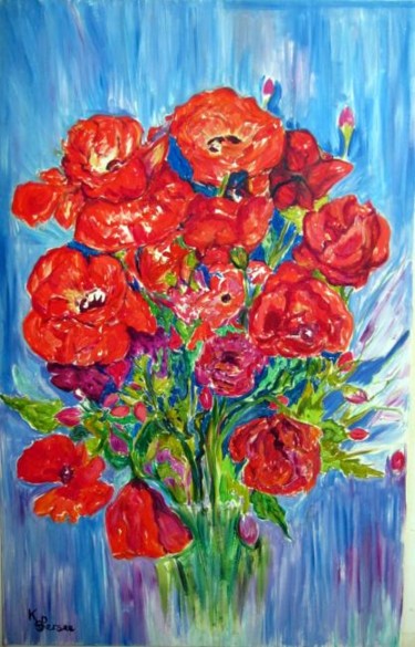 Painting titled "coquelicot" by Kspersee, Original Artwork