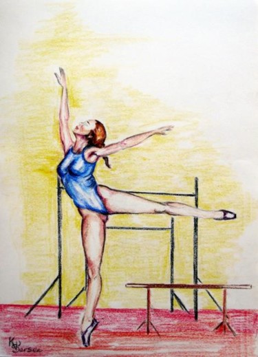 Peinture intitulée "danseuse ballet bleu" par Kspersee, Œuvre d'art originale