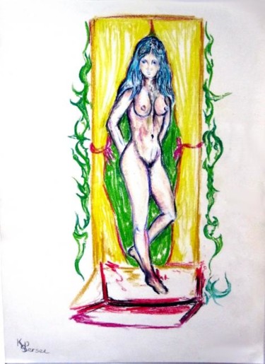 Peinture intitulée "femme nue aux cheve…" par Kspersee, Œuvre d'art originale