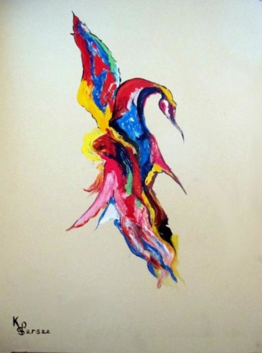 Peinture intitulée "danse avec le cygne" par Kspersee, Œuvre d'art originale