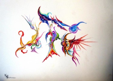 Peinture intitulée "couleurs vives" par Kspersee, Œuvre d'art originale