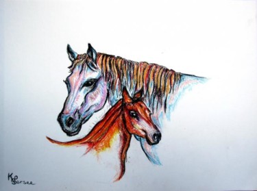 Painting titled "le petit cheval et…" by Kspersee, Original Artwork