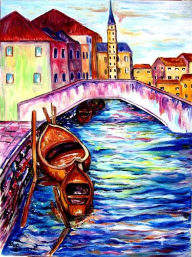 Painting titled "un port" by Kspersee, Original Artwork