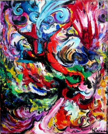 Peinture intitulée "vague multicolore" par Kspersee, Œuvre d'art originale