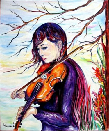 Peinture intitulée "la violoniste" par Kspersee, Œuvre d'art originale