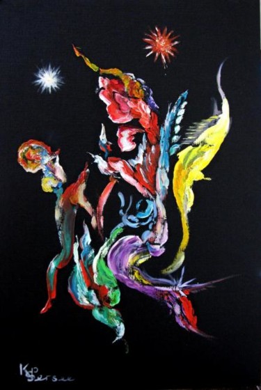 Peinture intitulée "l'étoile mystérieuse" par Kspersee, Œuvre d'art originale