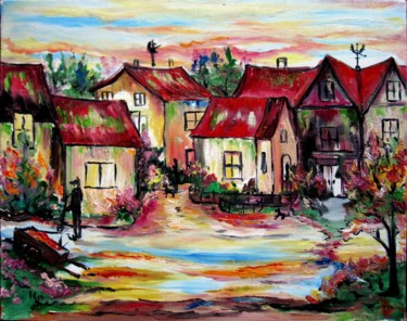 Painting titled "campagne" by Kspersee, Original Artwork, Oil