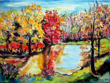 Painting titled "tranquilité" by Kspersee, Original Artwork, Oil