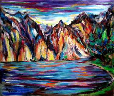 Painting titled "montagne" by Kspersee, Original Artwork