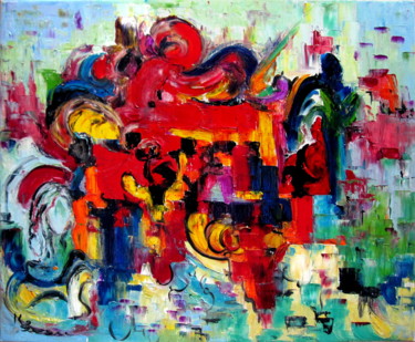 Peinture intitulée "rouge , la passion" par Kspersee, Œuvre d'art originale