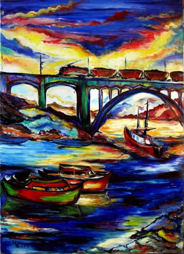 Peinture intitulée "le pont" par Kspersee, Œuvre d'art originale