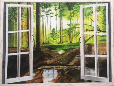 Painting titled "Windows" by Geetu Thakur, Original Artwork, Acrylic