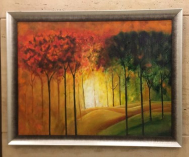 Painting titled "Sunrise" by Geetu Thakur, Original Artwork, Oil