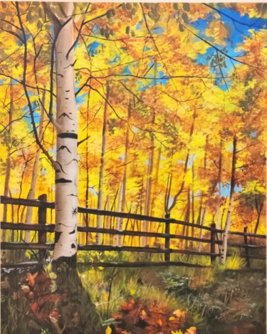 Painting titled "Across the Fence" by Geetu Thakur, Original Artwork, Acrylic