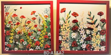 Painting titled "Bloomingdale A1 & A2" by Geetu Thakur, Original Artwork, Acrylic Mounted on Cardboard