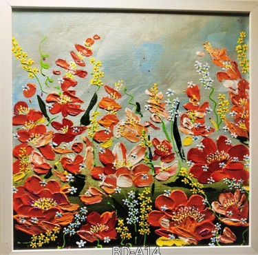 Peinture intitulée "Bloomingdale A14" par Geetu Thakur, Œuvre d'art originale, Acrylique Monté sur Carton