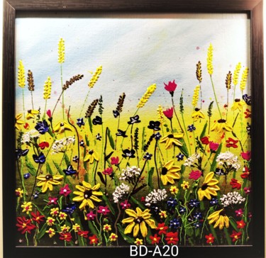 Painting titled "Bloomingdale A20" by Geetu Thakur, Original Artwork, Acrylic Mounted on Cardboard