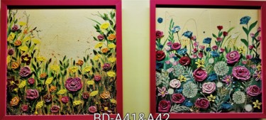 Painting titled "Bloomingdale A 41 &…" by Geetu Thakur, Original Artwork, Acrylic Mounted on Cardboard