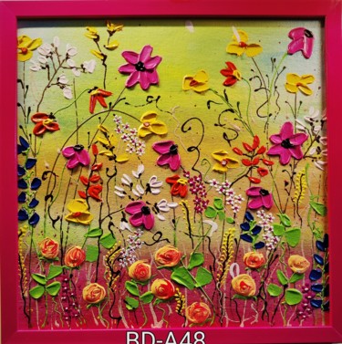 Malerei mit dem Titel "Bloomingdale A 48" von Geetu Thakur, Original-Kunstwerk, Acryl Auf Karton montiert