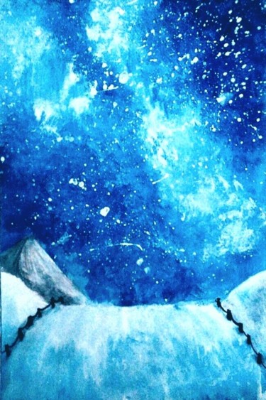Painting titled "Winter" by Ksy, Original Artwork, Watercolor